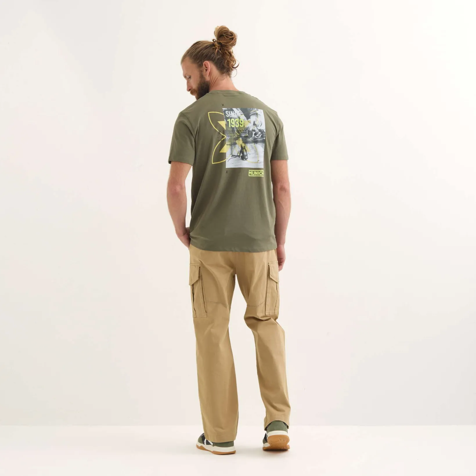Camiseta MUNICH Brench lifestyle hombre de algodón orgánico khaki