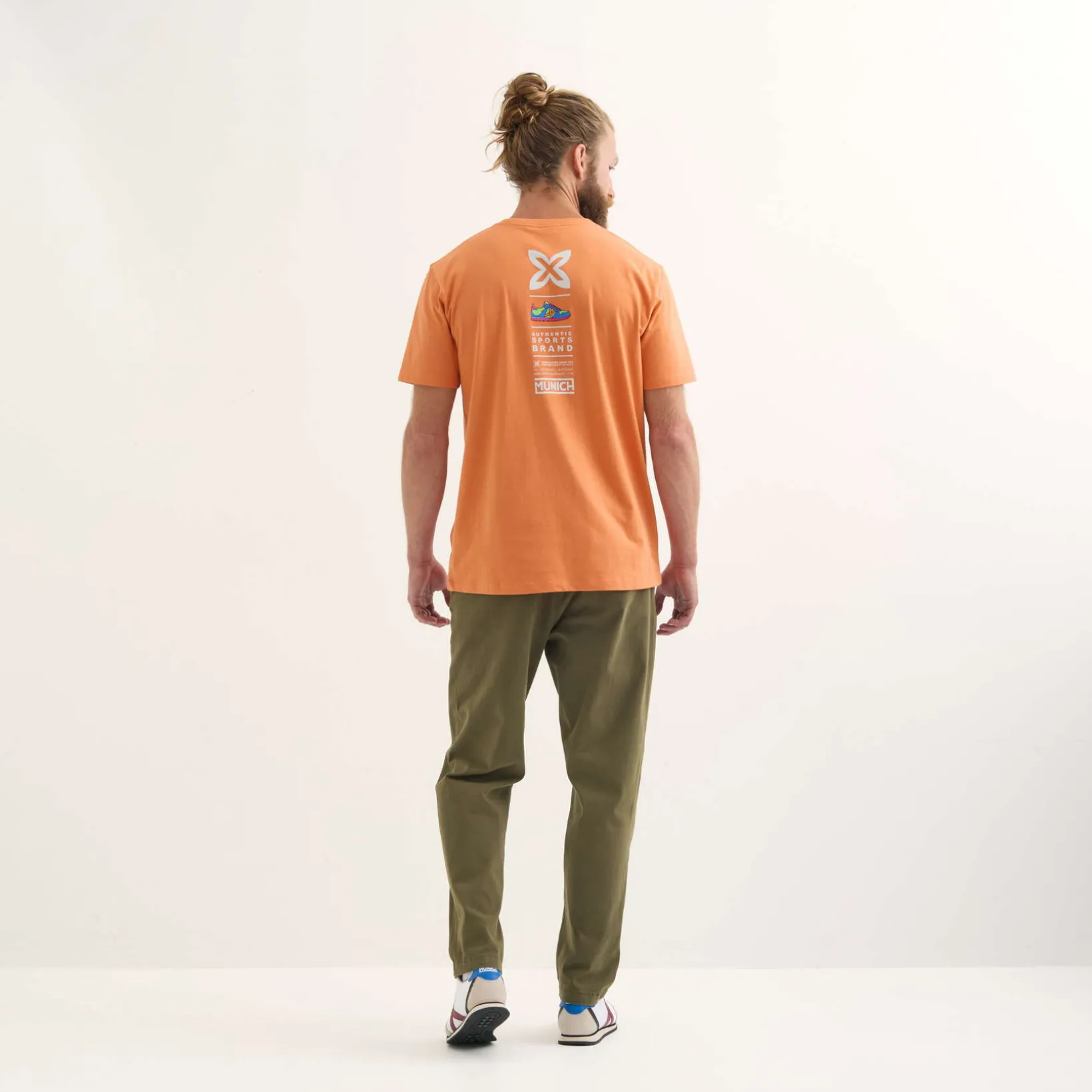 Camiseta MUNICH Heritage lifestyle hombre de algodón orgánico naranja