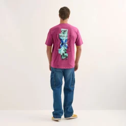 Camiseta MUNICH ollie streetwear hombre de algodón orgánico fucsia