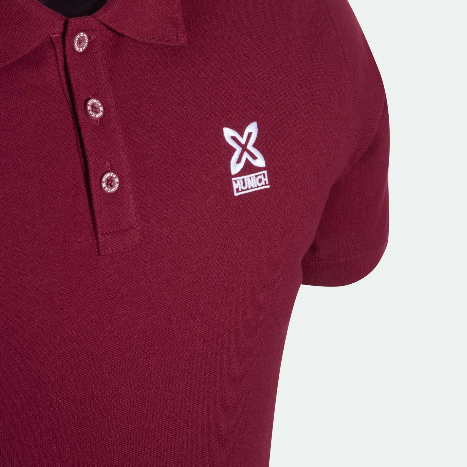 Polo MUNICH hombre de algodón burdeos